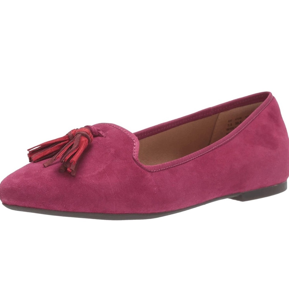 8 Hushpuppies Sadie Tassel Loafer Slip On Beaujolais Suede